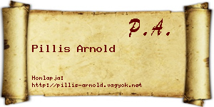 Pillis Arnold névjegykártya